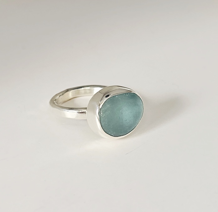 Classic Seaglass Sterling Silver Ring - Image 2
