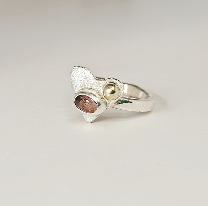 Pink Tourmaline & Sterling Silver Ring - Image 2