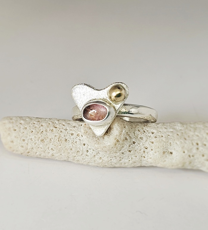 Pink Tourmaline & Sterling Silver Ring