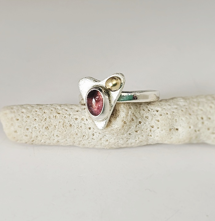Pink Tourmaline & Sterling Silver Ring - Image 2