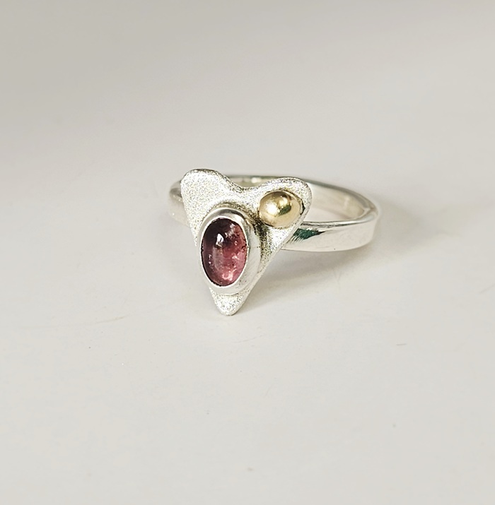 Pink Tourmaline & Sterling Silver Ring