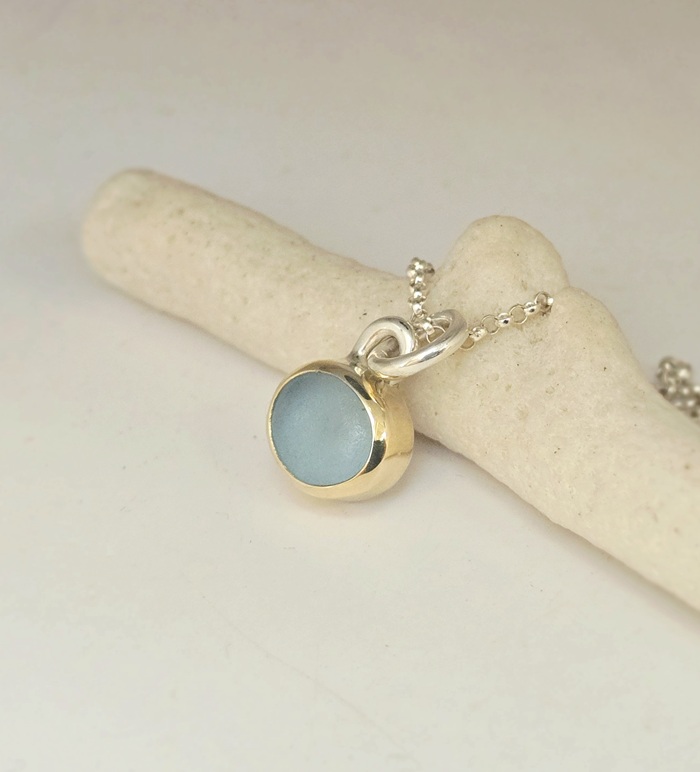 Pale Blue Sea Glass Pendant